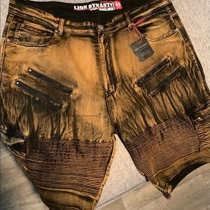 Lion Dynasty Jean Shorts